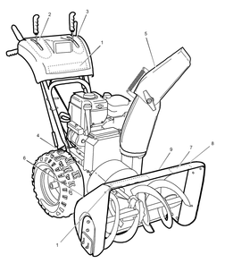 Decals Diagram and Parts List for 1695363-6271200X54 2007 Briggs and Stratton Snow Blower